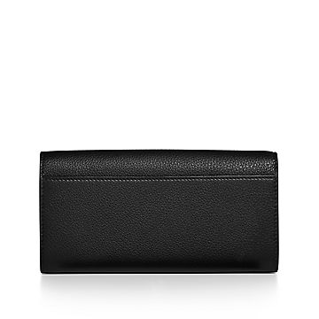 T&CO. Flap Continental Wallet in Black Leather | Tiffany