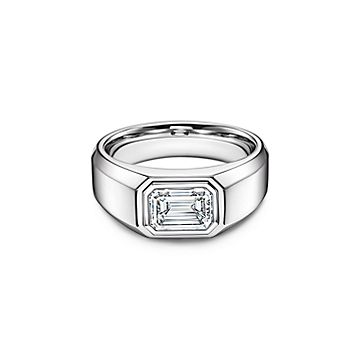 Men's Diamond Engagement Ring In 14k White Gold