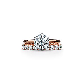 Tiffany rose gold ring store with diamonds