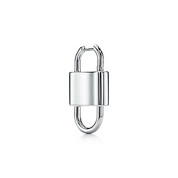 Tiffany 1837® Large Double Lock Drop Earrings in Sterling