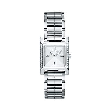 Square face clearance silver ladies watch