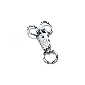 Tiffany 1837 Makers valet key ring in sterling silver and stainless steel.