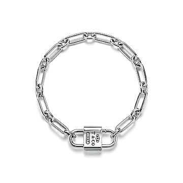 Tiffany 1837™ Medium Double Lock Bracelet in Sterling Silver