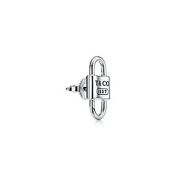 Tiffany 1837® Small Double Lock Stud Earrings in Sterling