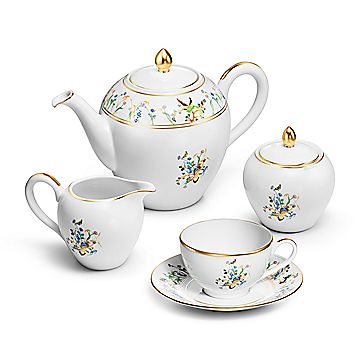 Tiffany Audubon Teacup and Saucer in Porcelain, Set of Two, Size: 7.7 in.