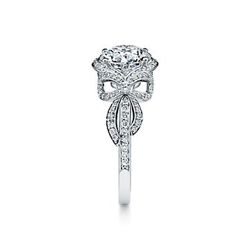 Tiffany & Co Bow Ribbon Diamond Aquamarine 950 Platinum