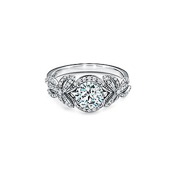 Tiffany Bow Ribbon Engagement Ring in Platinum