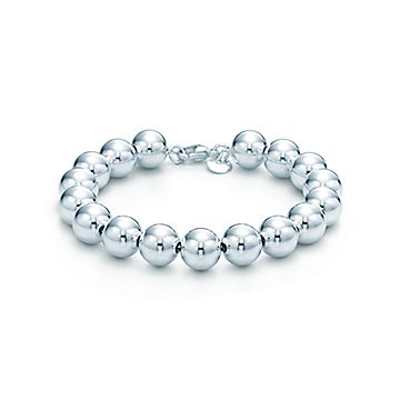 Sterling Silver Bead Bracelet 19cm 7 5 Tiffany Co
