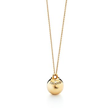 tiffany gold ball necklace