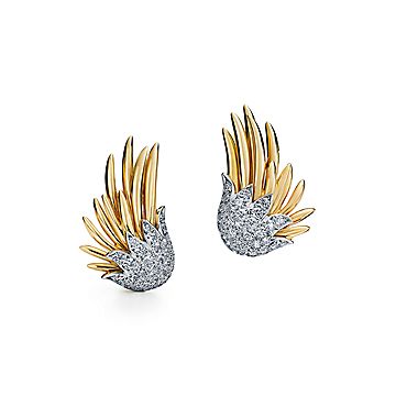 Tiffany & Co. Schlumberger Flame Ear Clips in Gold and