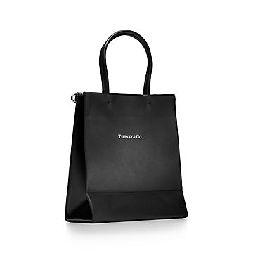Tiffany & Co. Small Shopping Tote in Black Leather | Tiffany & Co.