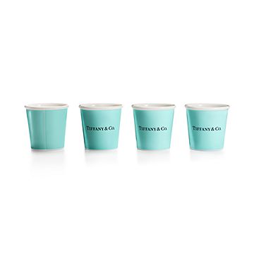 Tiffany Cups Tiffany Espresso Cups in Bone China, Set of Four