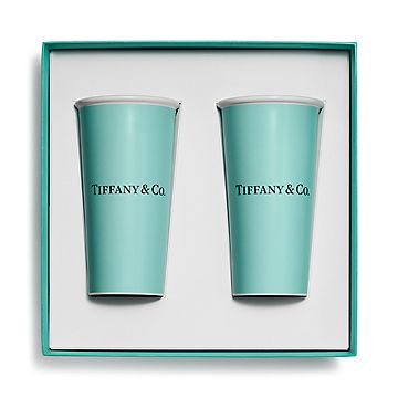 Tiffany Cups Tiffany Large Coffee Cups in Bone China, Set of Two