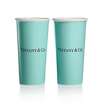 Tiffany Cups Tiffany Large Coffee Cups in Bone China, Set of Two