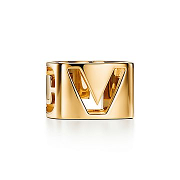 Return to Tiffany™ Scarf Ring in Yellow Gold-plated Metal