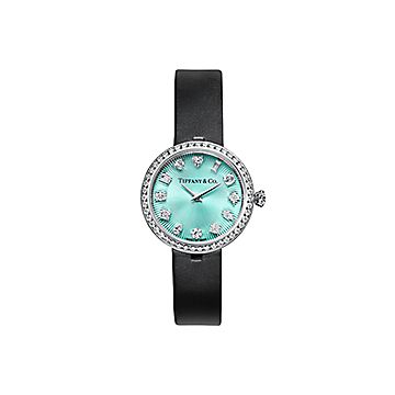 Tiffany Eternity 28 mm Round Watch in White Gold with Diamonds 
