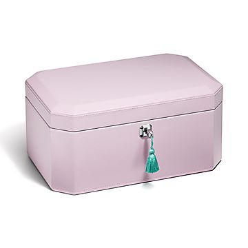 Tiffany Facets Small Jewelry Box in Morganite-colored Leather