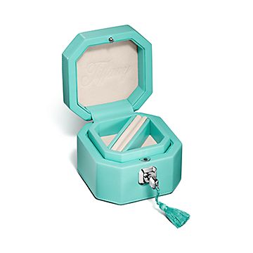 Tiffany Facets Small Jewelry Box in Tiffany Blue™ Leather 
