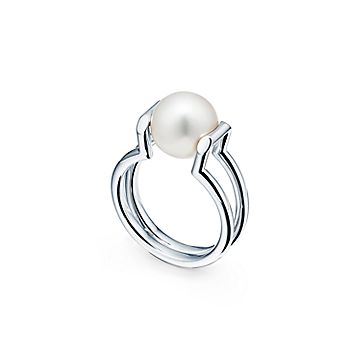 tiffany pearl ring silver