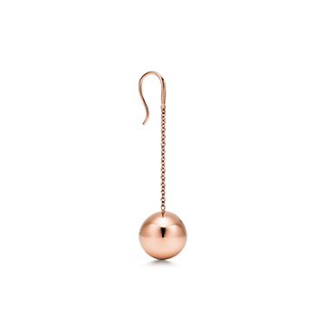 tiffany rose gold ball earrings