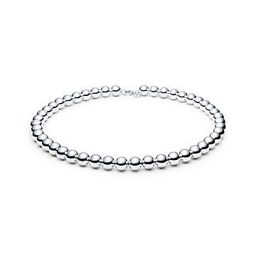 Tiffany silver deals bead necklace