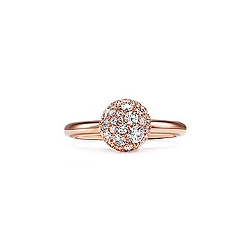 tiffany rose gold ring with diamonds