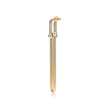 Tiffany HardWear double long link earrings in 18k gold. | Tiffany