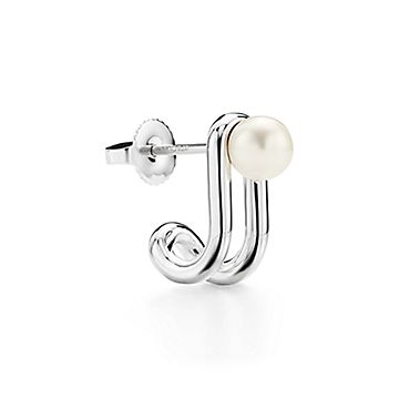 925 Sterling Silver orders Pearl Single Tiffany Earring