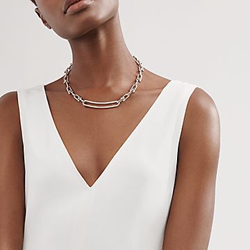 Tiffany HardWear Elongated Link Necklace in Sterling Silver 