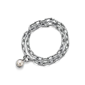 Tiffany HardWear freshwater pearl bracelet in sterling silver, medium