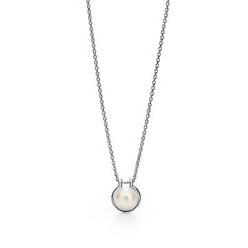 Tiffany HardWear freshwater pearl link pendant in sterling silver