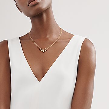 Tiffany gold deals hardware necklace