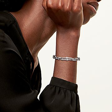Tiffany HardWear Medium Link Bracelet in White Gold with