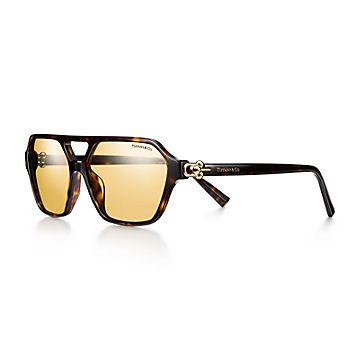 Oliver Gal 大型キャンバス Tiffany Suite 92×114 Tiffany HardWear Sunglasses in Tortoise Acetate with Yellow Lenses