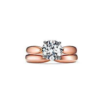 Rose gold diamond hot sale engagement rings tiffany