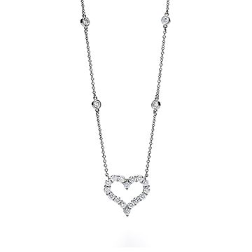 tiffany heart with diamond necklace