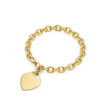 gold tiffany bracelet with heart