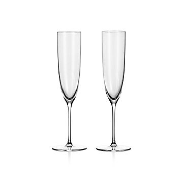 Tiffany Home Essentials Stemless Champagne Flutes in Crystal Glass