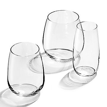 Tiffany Audubon Stemless White Wine Glass in Crystal Glass, Set of Two