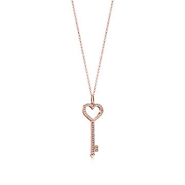 tiffany rose gold key pendant