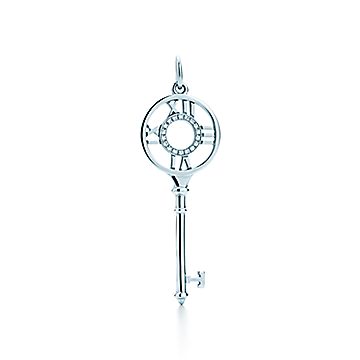 Tiffany Keys Atlas Key Pendant In 18k White Gold With Diamonds Medium Co - Tiffany Atlas Pendant Tiffany Keys Atlas Key Pendant In 18k White Gold With Diamonds Medium Co - Tiffany Atlas Pendant