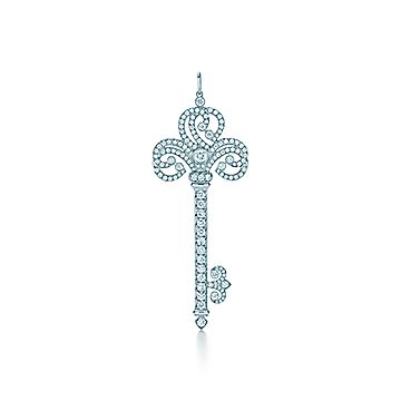 Tiffany Keys Enchant Heart Key Pendant In Platinum With Diamonds Large Co - Tiffany Keys Return To Heart Key Pendant Tiffany Keys Enchant Heart Key Pendant In Platinum With Diamonds Large Co - Tiffany Keys Return To Heart Key Pendant