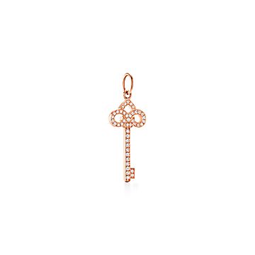 Tiffany Keys fleur de lis key in 18k rose gold with diamonds