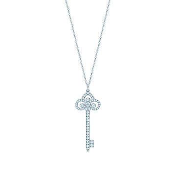 Tiffany key hot sale pendant silver