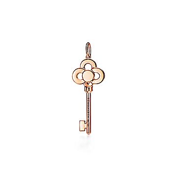 Tiffany Keys crown key pendant with diamonds in 18k white gold on