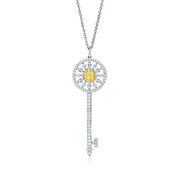 Tiffany Keys star key pendant of yellow and white diamonds in platinum and  gold. | Tiffany u0026 Co.