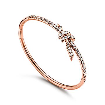 Tiffany Knot Bangle in Rose Gold with Diamonds Tiffany CA