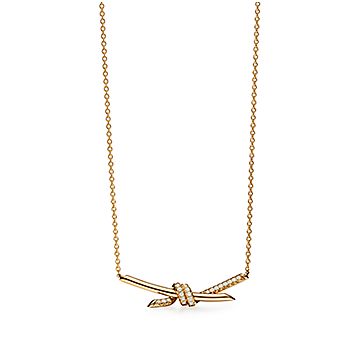 gold rope knot necklace