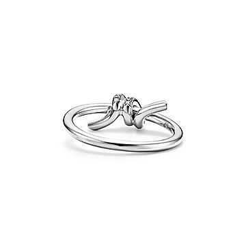 Tiffany Knot Ring in White Gold with Diamonds | Tiffany & Co. US