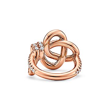 【Tiffany & Co】 Knot’s☆Rose Gold 18k シングル リング Tiffany Knot Ring in Rose Gold with Diamonds | Tiffany & Co. US